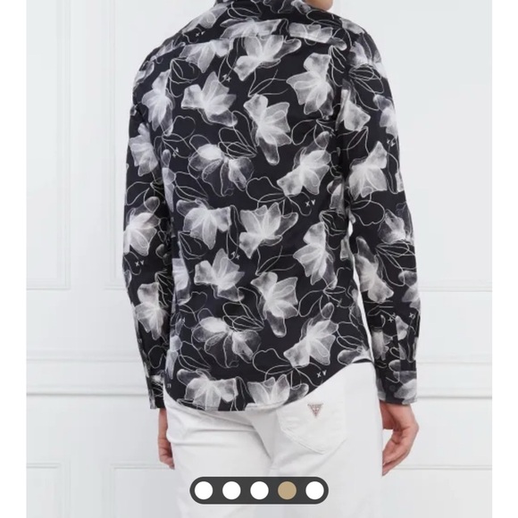 Armani Exchange Black and White Floral Dress Shirt - Picture 15 of 16